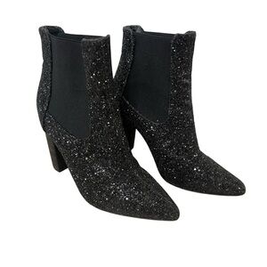 Elegant Black Glitter Ankle Boots size 7